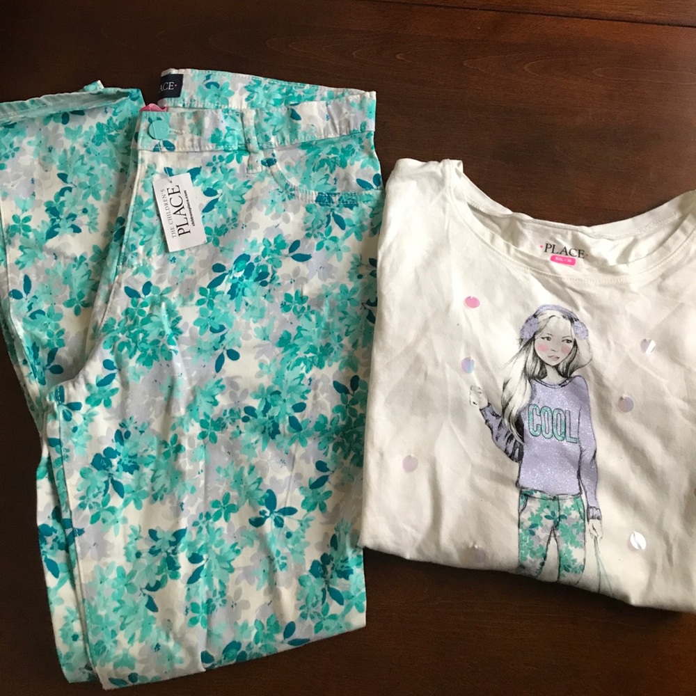 Childrens Place Set- JEGGINGS/LONG SLEEVED TEE