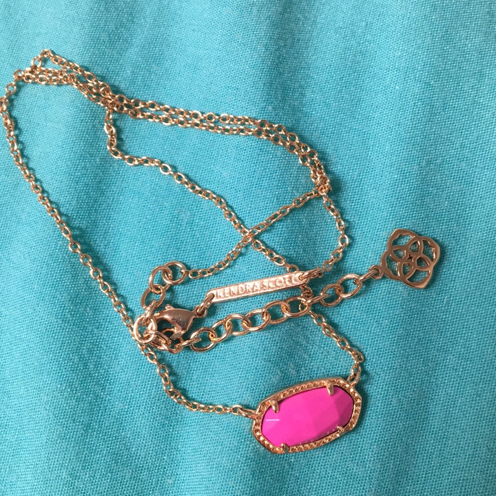 CUSTOM Kendra Scott Rose Gold with Magenta stone!