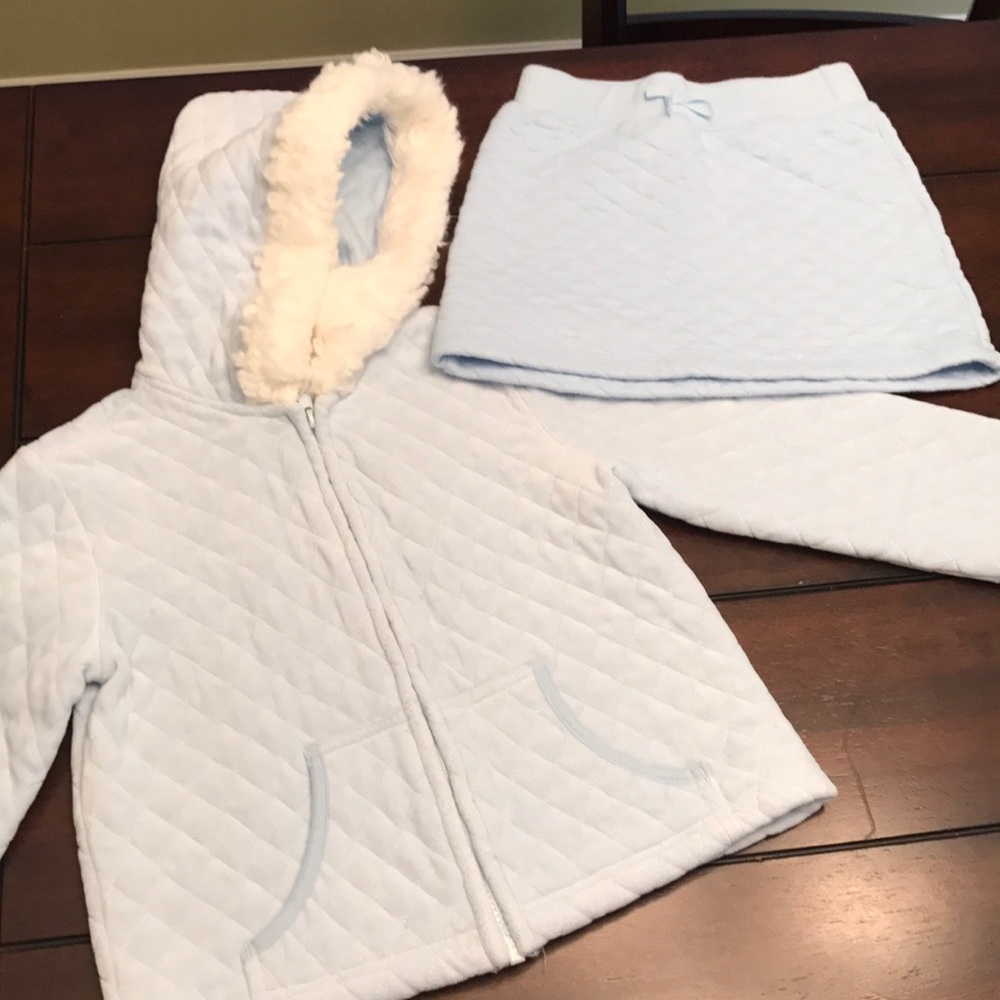 ❄️Gymboree skirt & jacket outfit w/faux white fur