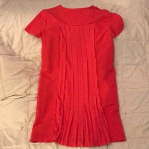 Red dress with pleated back