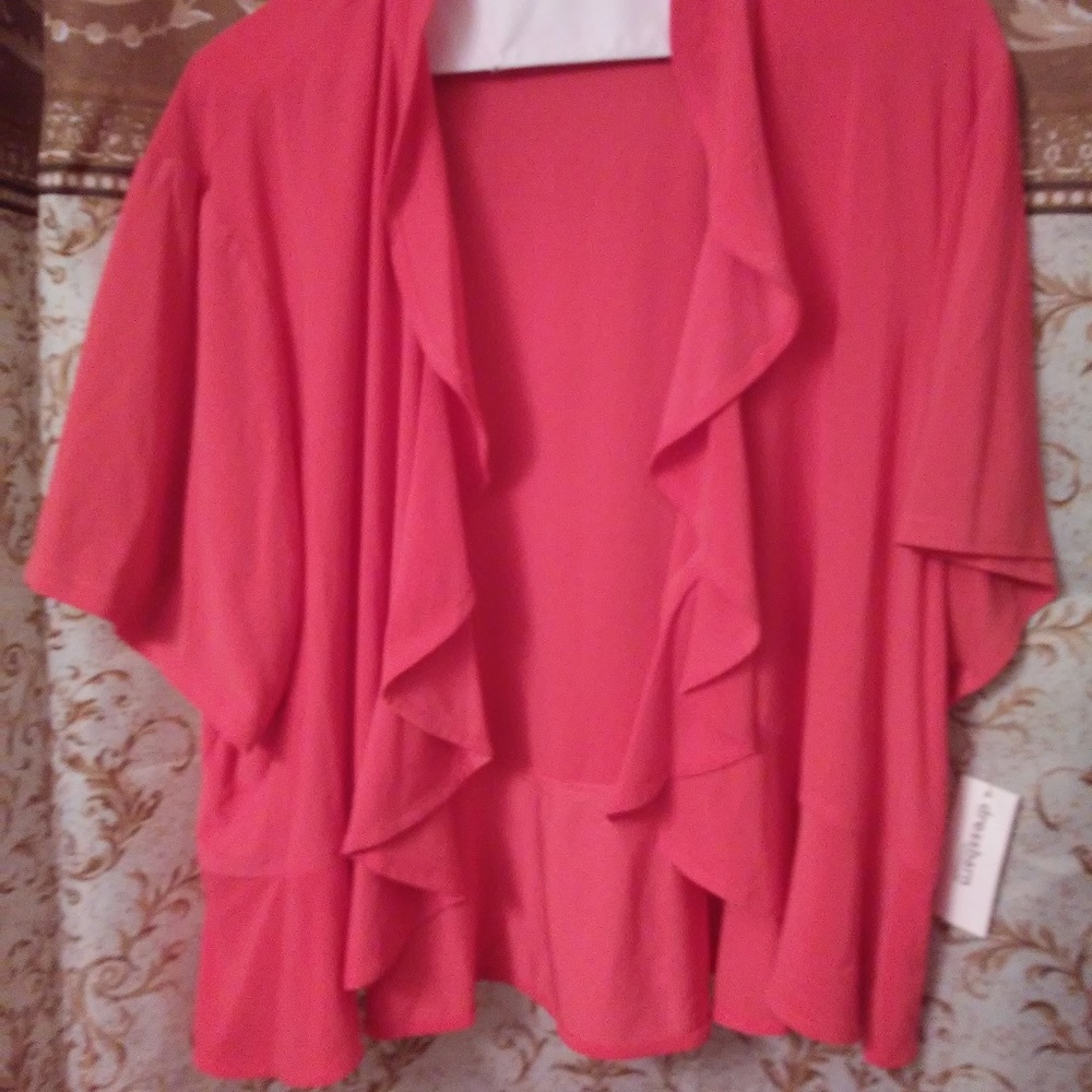 NWT Dressbarn open front ruffed jacket size 18W