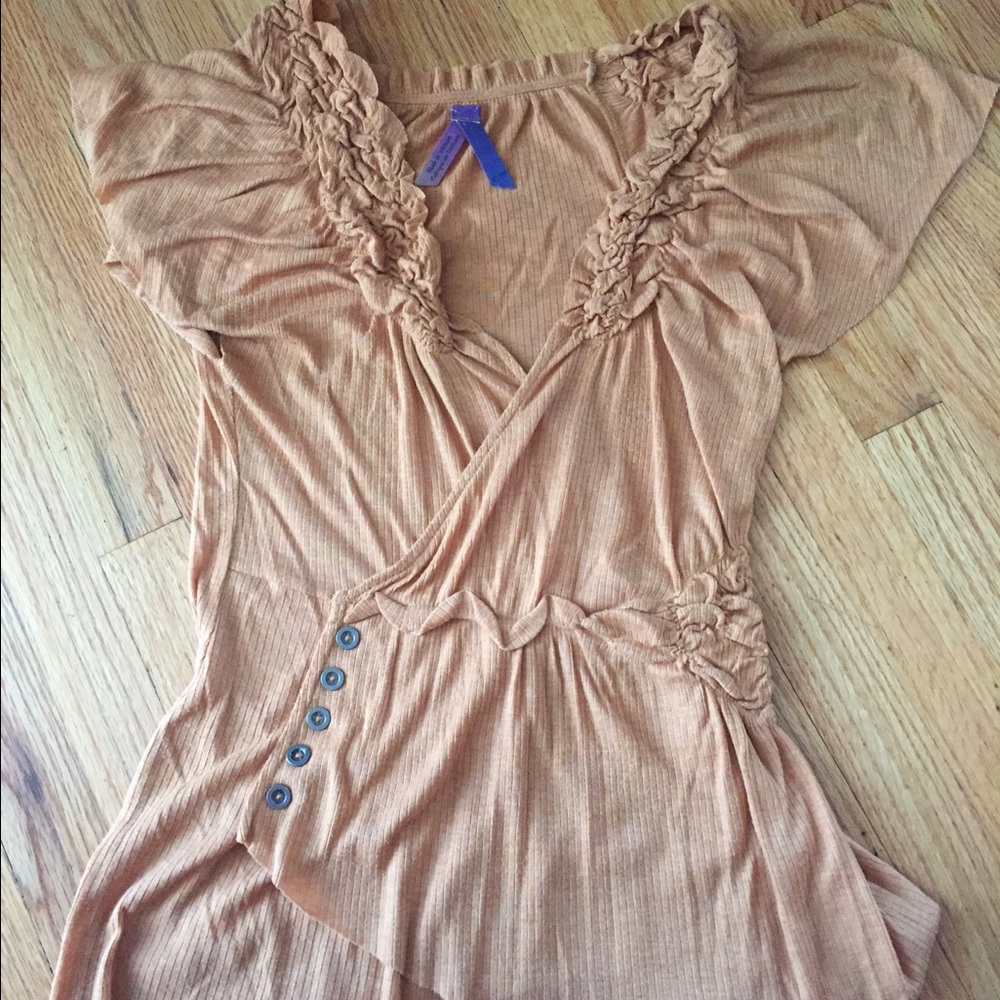 Anthropologie Mustard yellow top