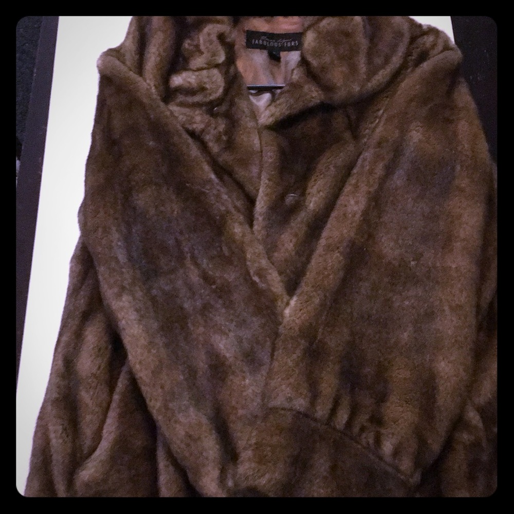 Faux fox Fur mid length coat