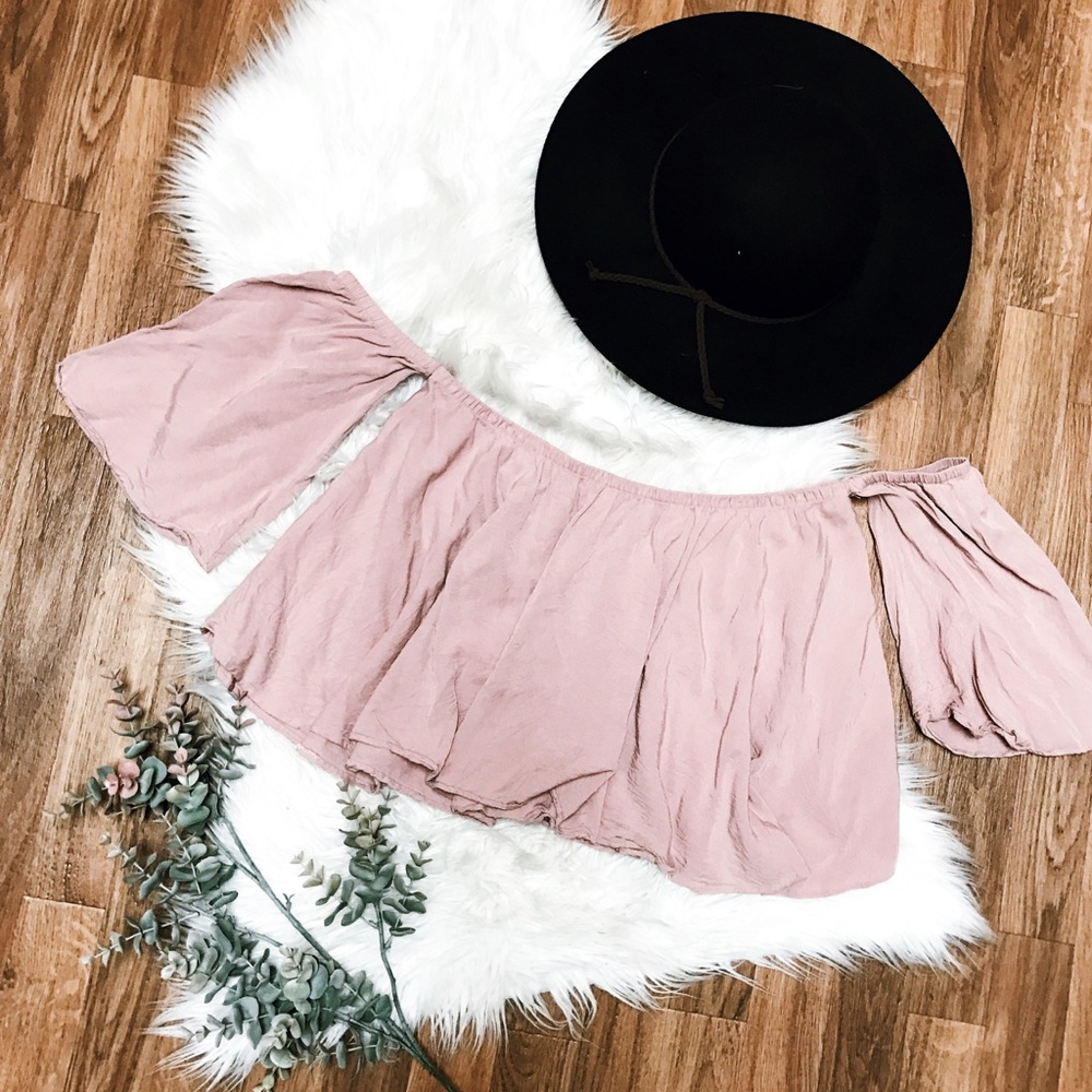 Blush Pink Off Shoulder Blouse