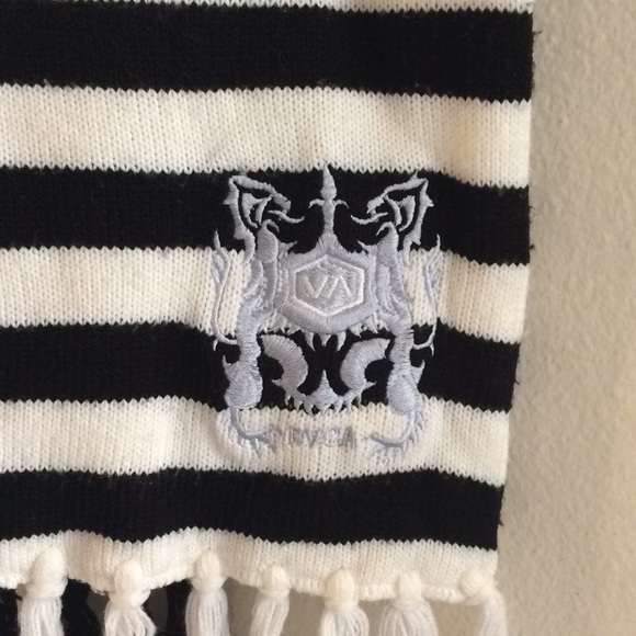 RVCA winter scarf black & white unisex - Picture 2 of 5
