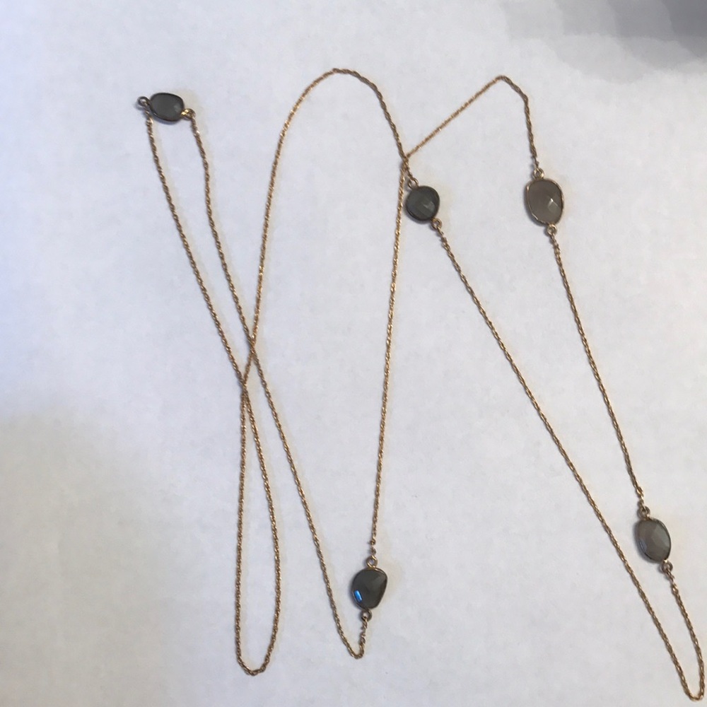 Gold and grey stone necklace