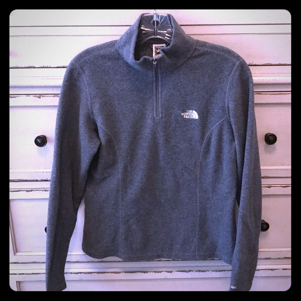 North face gray half zip fleece