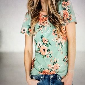 Tops - NEW Mint Poppy Floral Tshirt Tops - NEW Mint Poppy Floral Tshirt