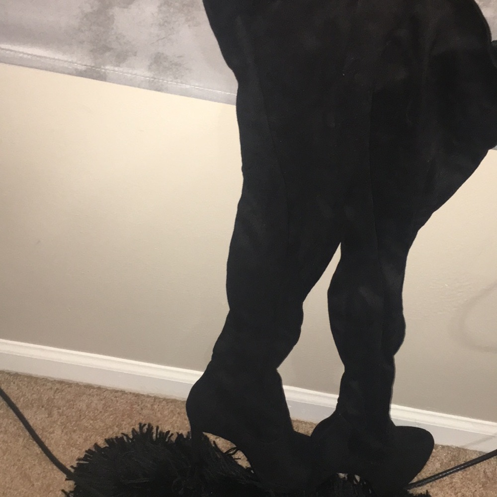 Black Thigh High Boots