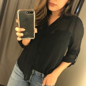 Tops - Black button up top Tops - Black button up top