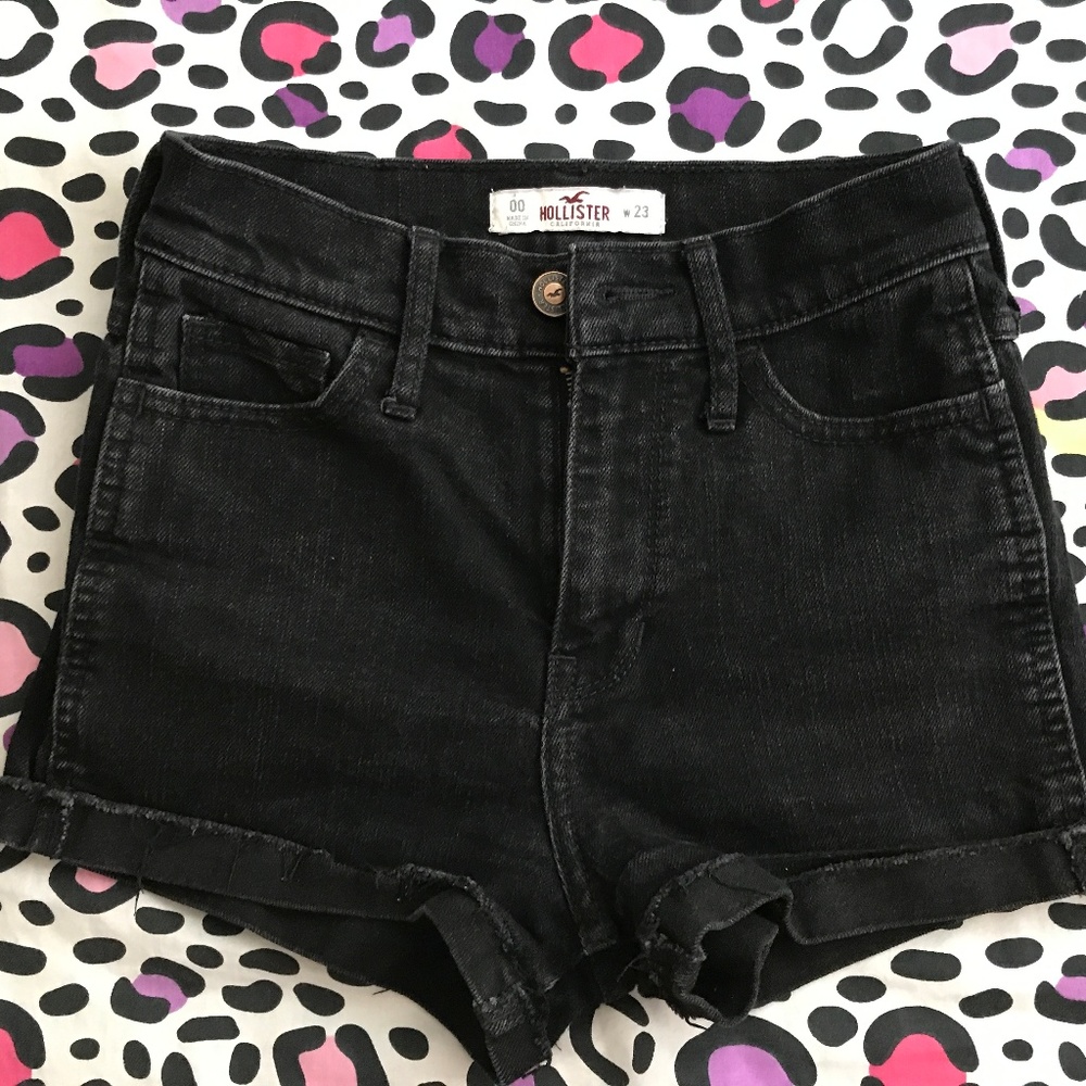 Black high rise shorts