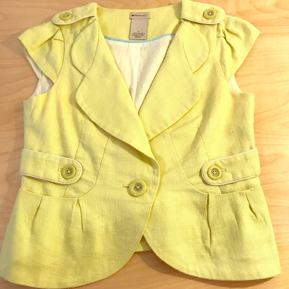 Lemon yellow Anthropologie jacket