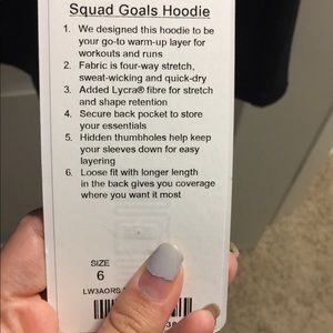 NWT Lululemon Size 6 Hoodie