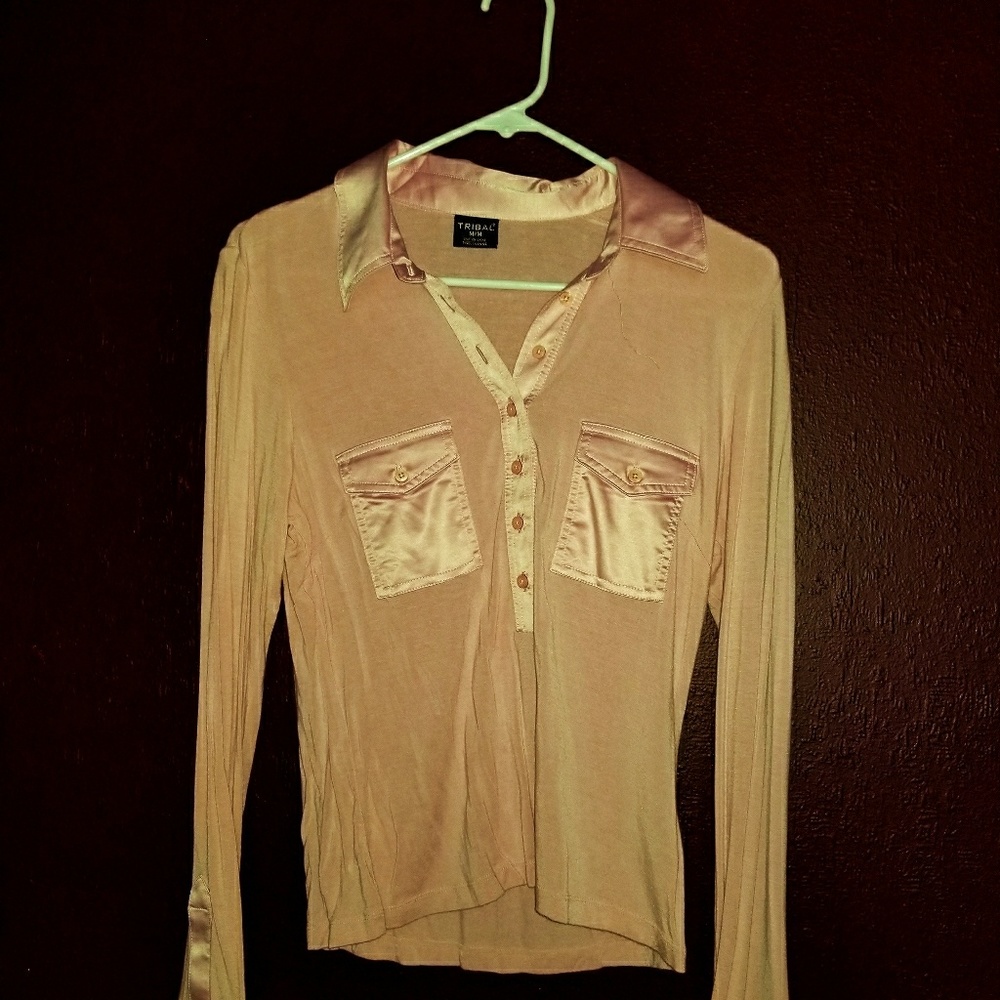 Blue & pink long sleeve tribal shirts
