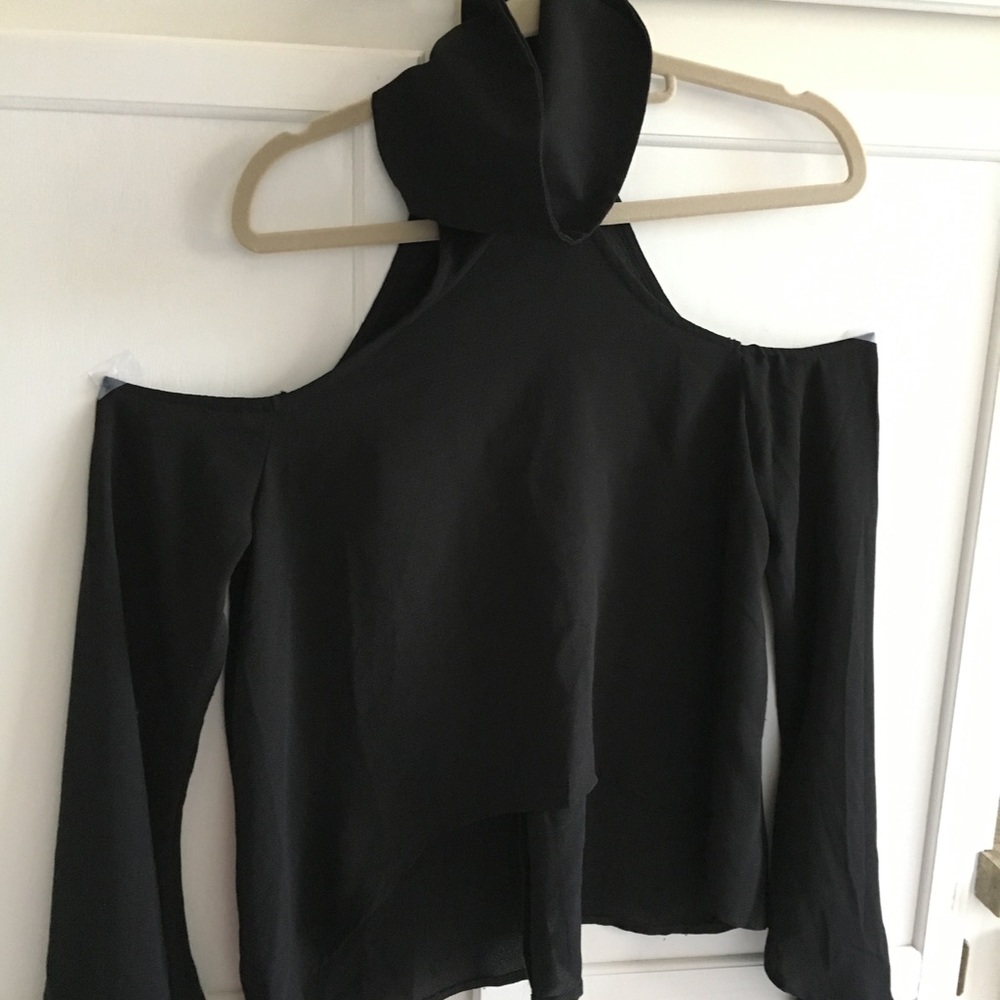 High Neck Cold Shoulder Top