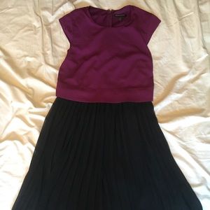 Banana Republic Two-Toned Dress with Pleated Skirt
