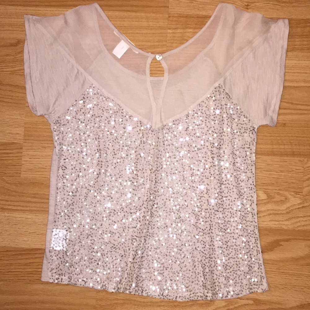 Threads 4 Thought Sequin Sheer Blouse X-small