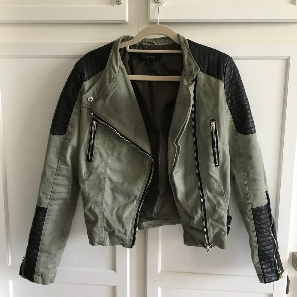 Army Green Moto Jacket