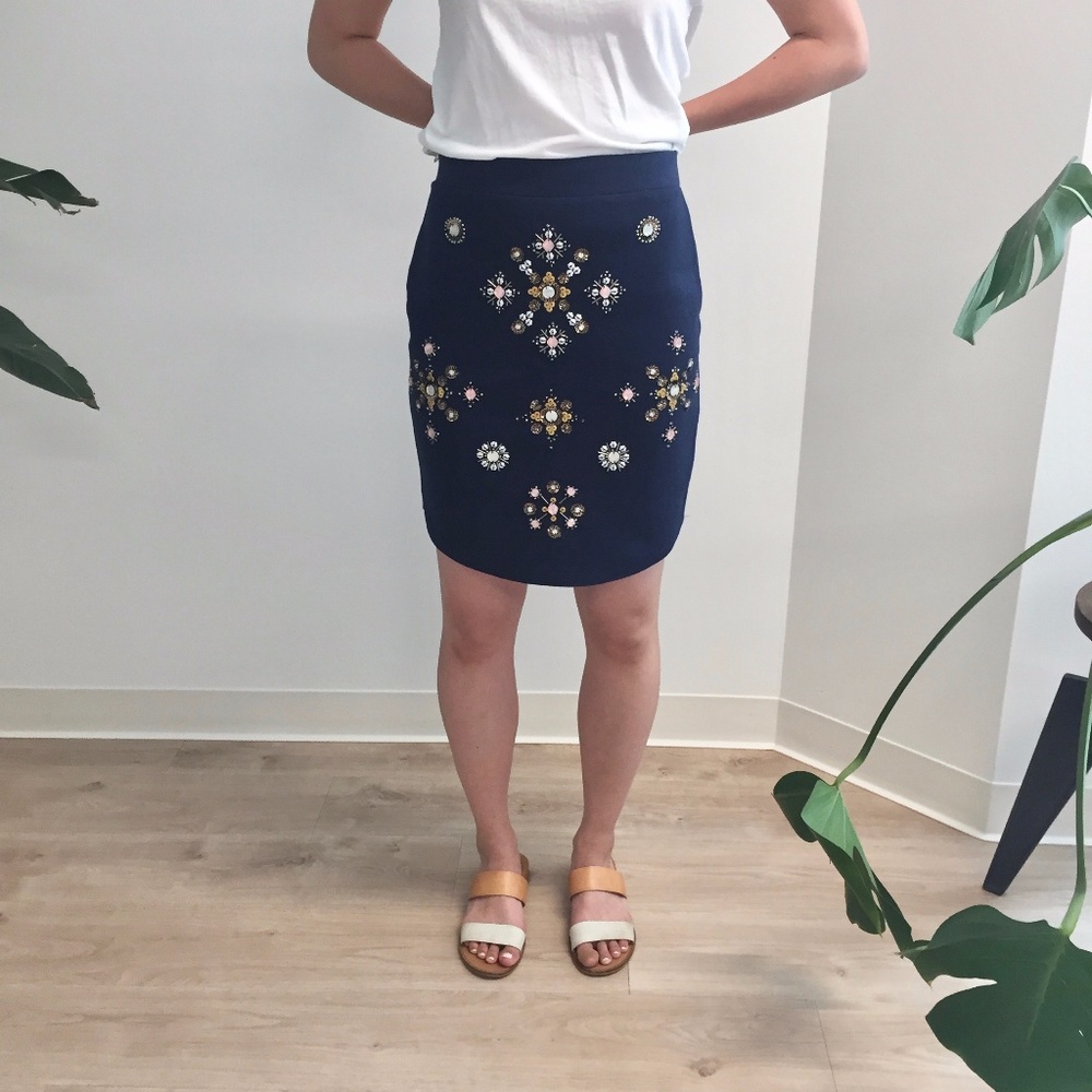 Navy Blue Pencil Skirt