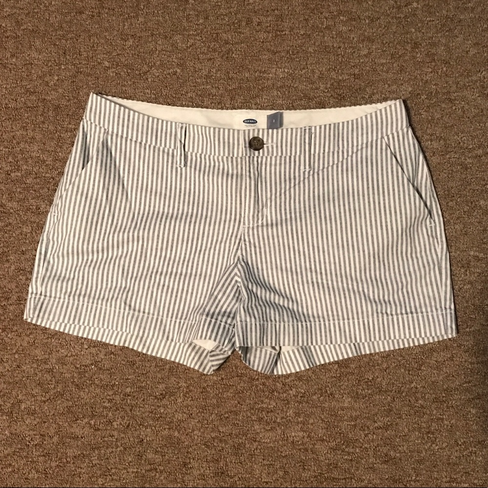 Old Navy Blue and White Striped Shorts