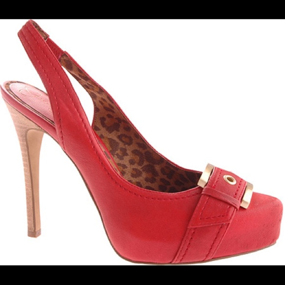 "Pagona" Slingback Platform Heel w Cute Buckle Toe