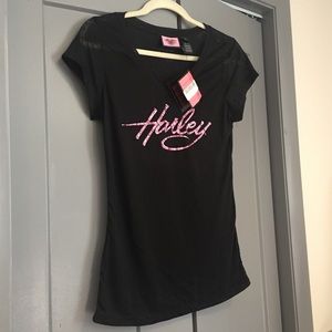 NWWT- Harley-Cute Black T-Shirt with pink details