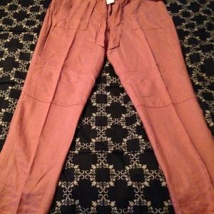 Linen crop or ankle pants by LOFT