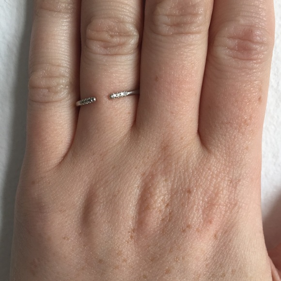 Diamond Open Cuff Stacking Ring in 14k white gold