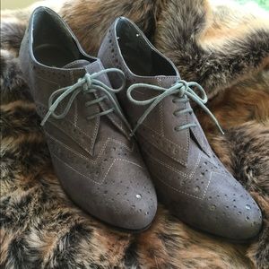 Oxford Style Heeled Booties