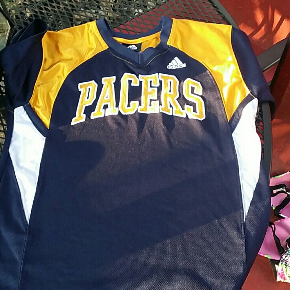 Pacers youth medium adidas shooting shirt