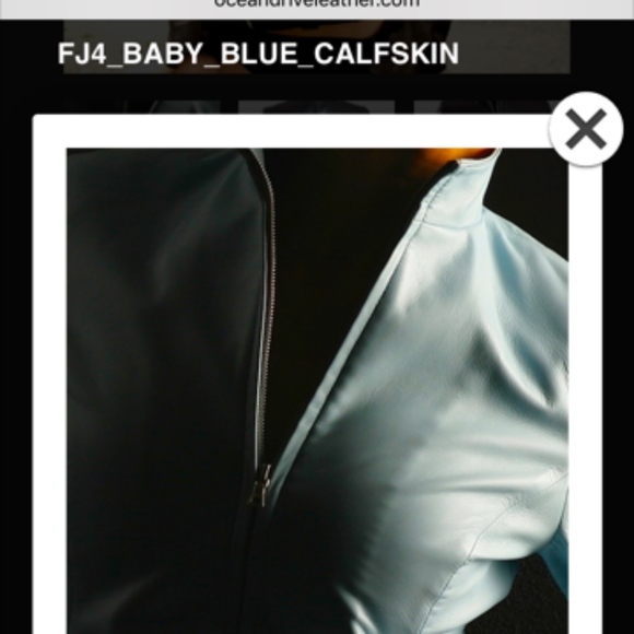 SOLD! Ocean Drive Baby Blue Calfskin Leather - Picture 8 of 8