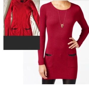 ⬇️1 hr ⬇️NWOT BCX faux suede-trim sweater dress❤️