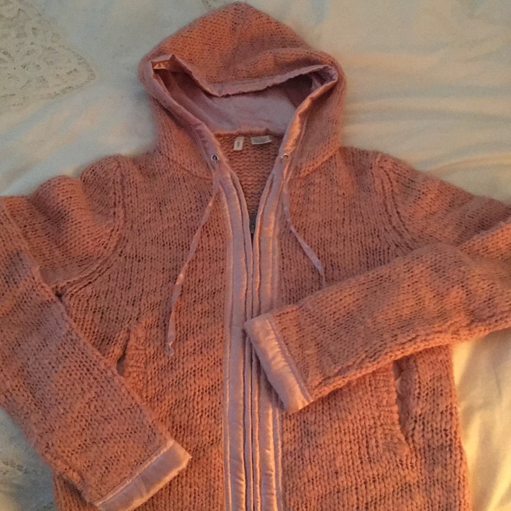 Anthropologie silk lined pink hoodie!