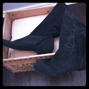 Over the knee suede boot.