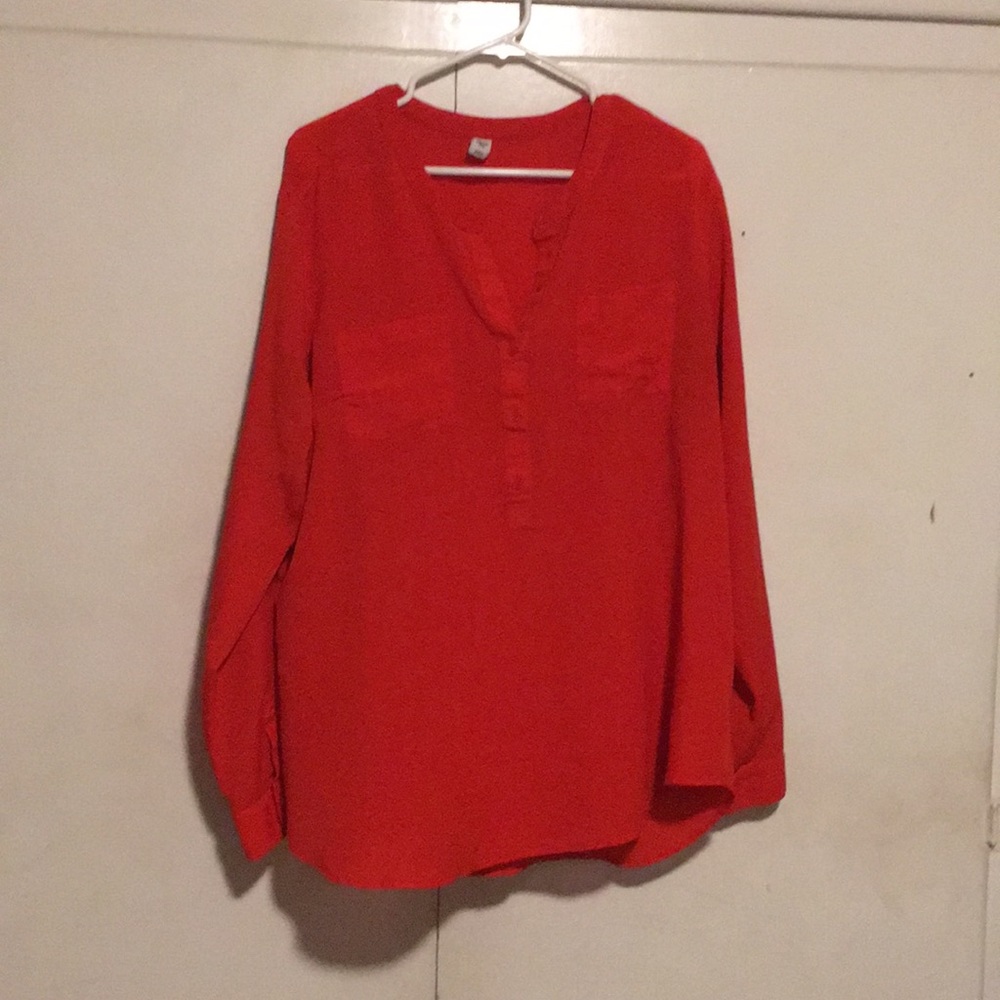 Red Old Navy Sheer Blouse 👚
