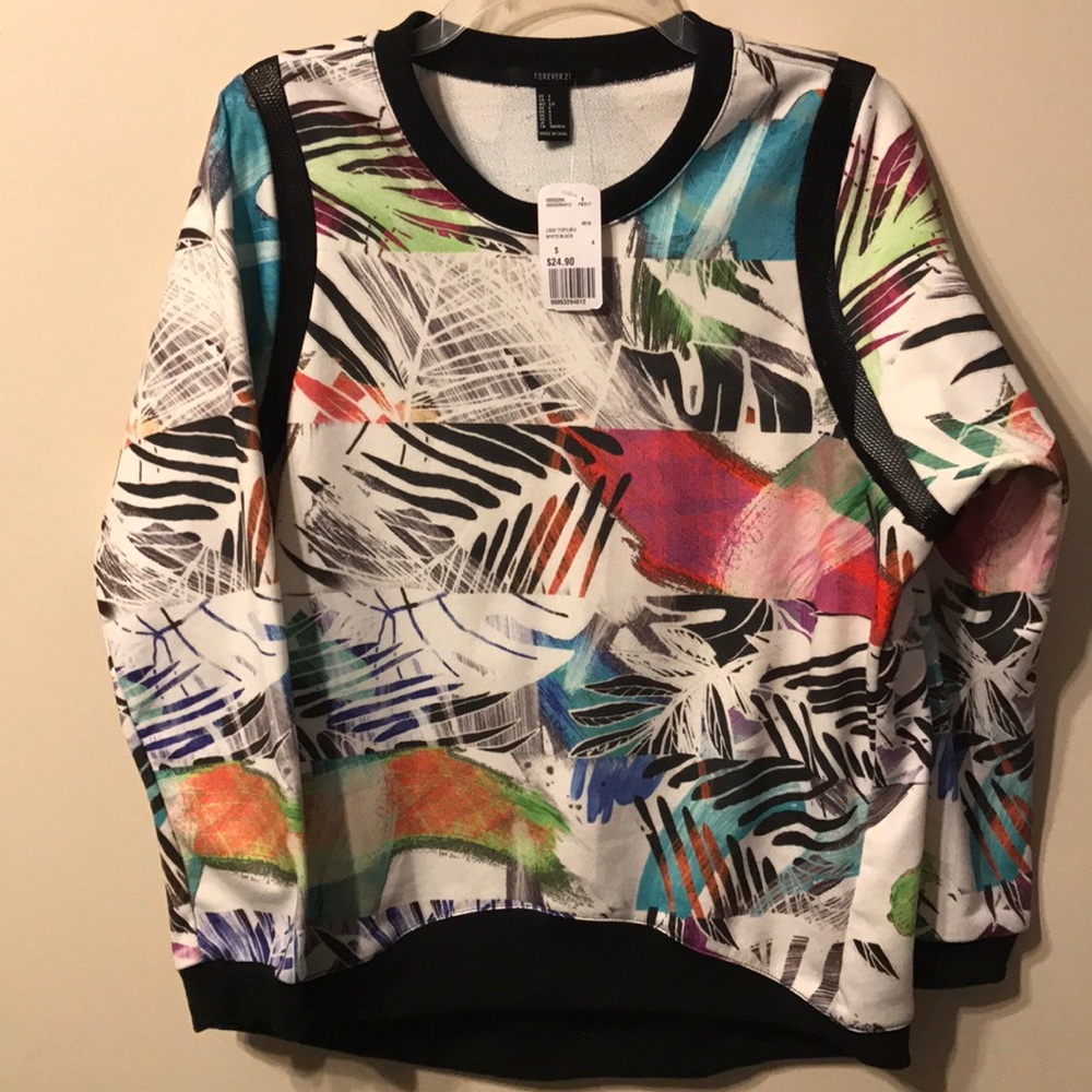 White/Black/Multicolored Sweat Top