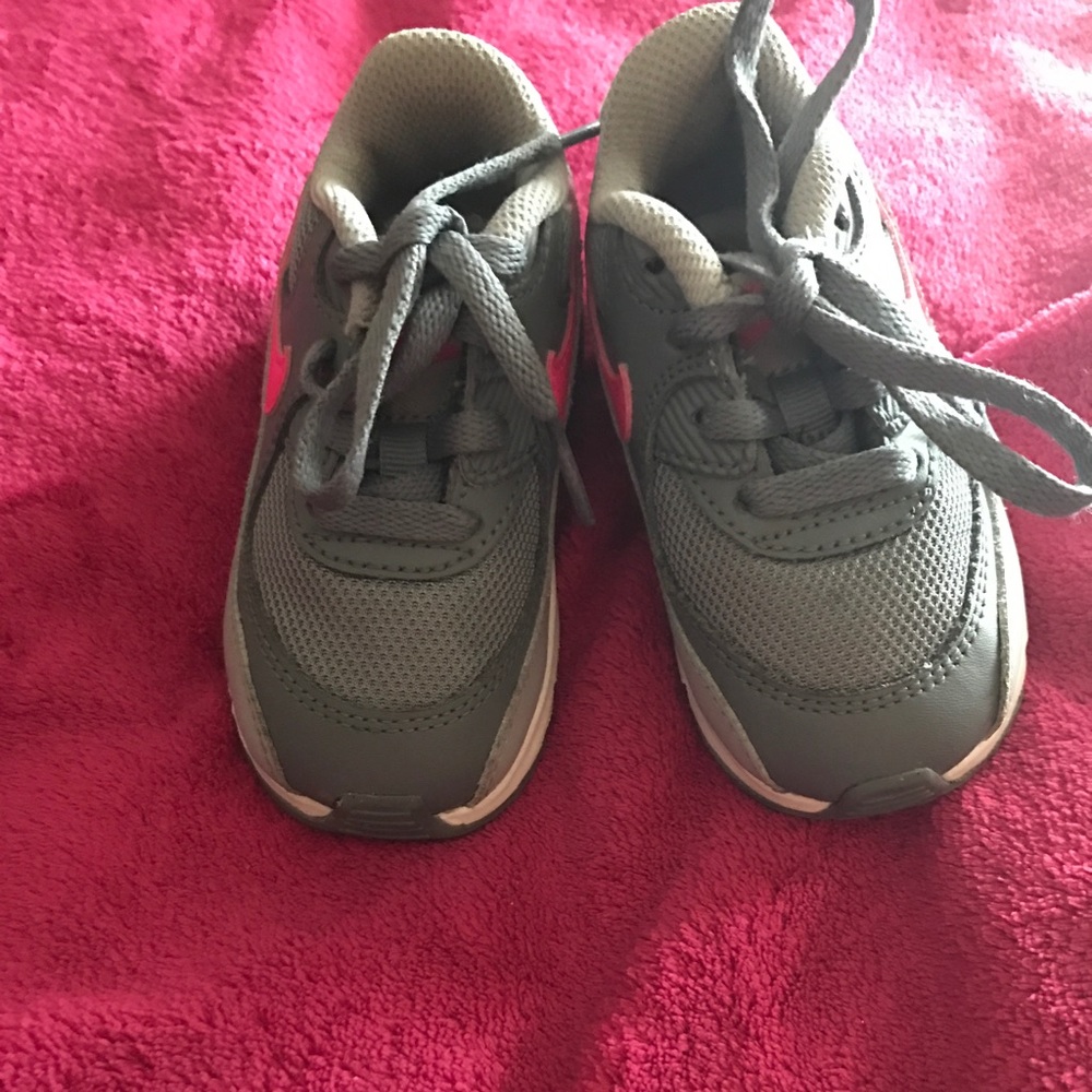 Girls Grey and Pink Nike Air Max Sneakers