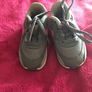 Girls Grey and Pink Nike Air Max Sneakers
