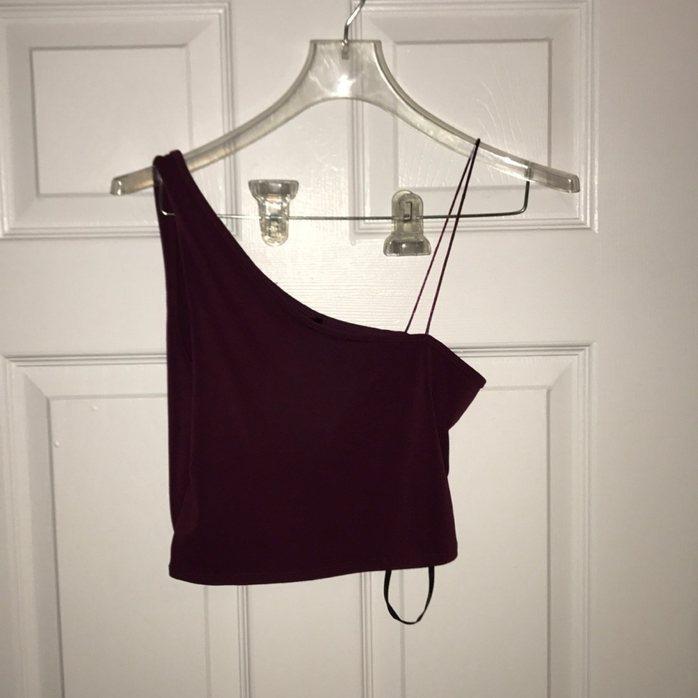 Plum off shoulder top
