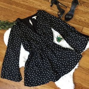 Black Star Print Romper
