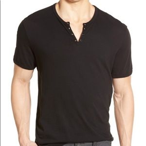 John Varvatos Star USA Eyelet Neck Henley L NWT