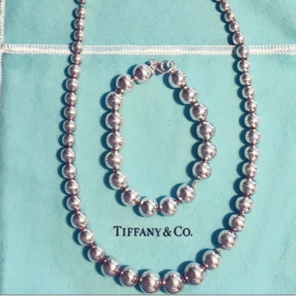 Authentic Tiffany & Co Bead Necklace/Bracelet Set