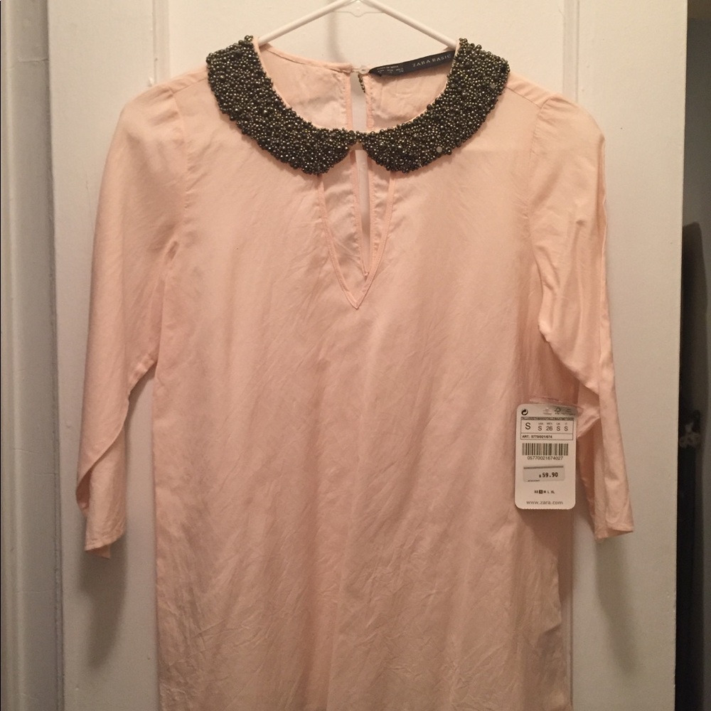 Brand new beaded collar blouse