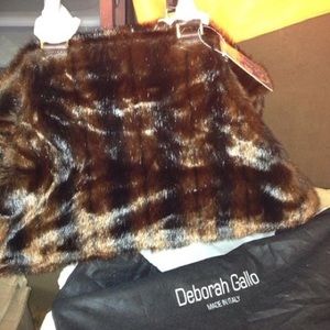Deborah Gallo brown mink bag