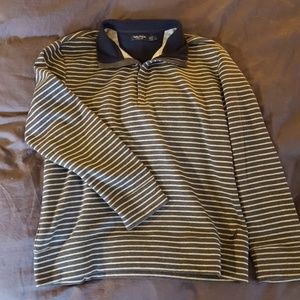 Nautica Half Zip in grey stripped