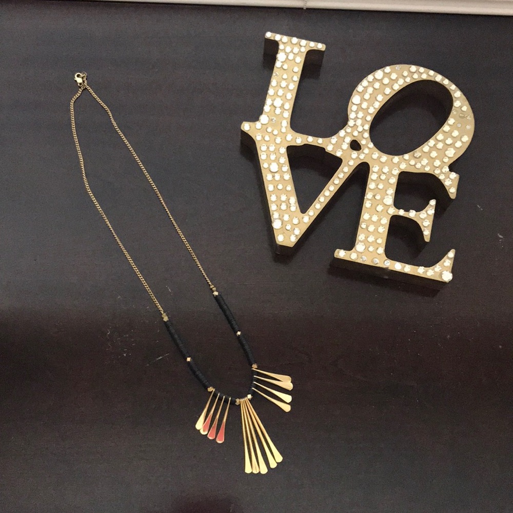 Jewelmint Black and gold Tribal necklace