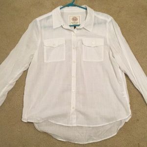 Cute Flowy White Button Down