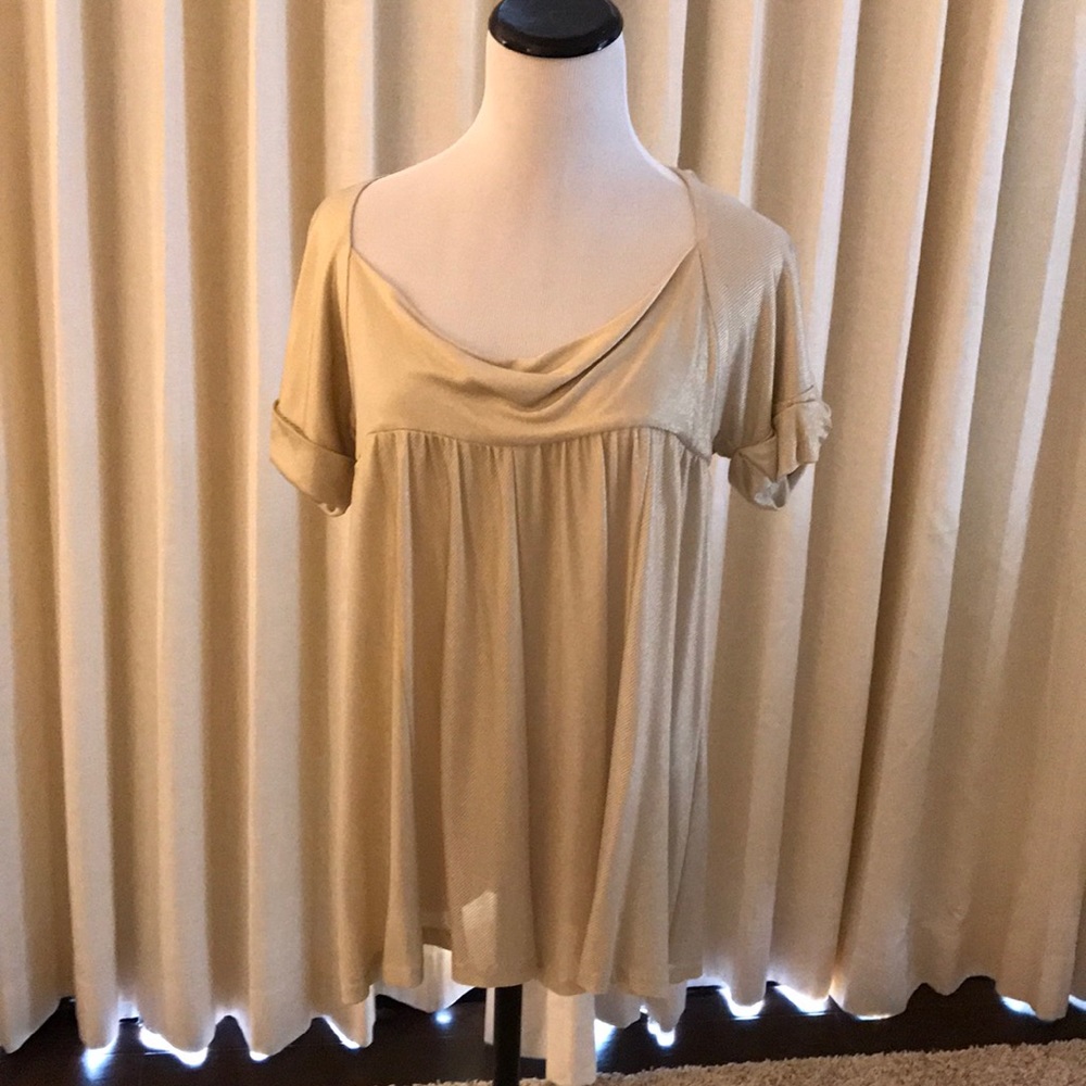 Gold drapey blouse