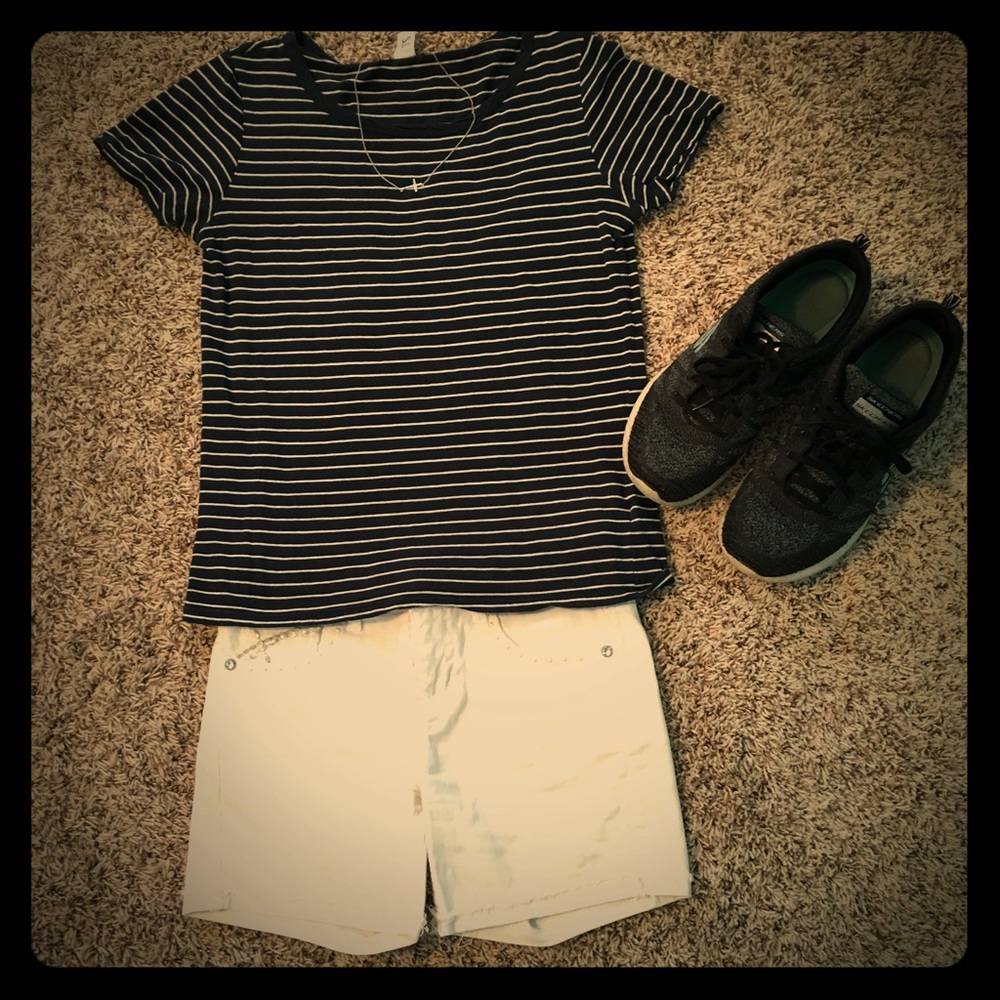 Girls Distressed White Jean Shorts