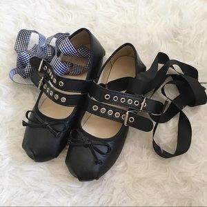Lace up ballerina flats
